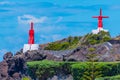 Wooden windmill at Sao Jorge island in the Azores, Portugal Royalty Free Stock Photo