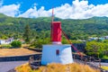 Wooden windmill at Sao Jorge island in the Azores, Portugal Royalty Free Stock Photo