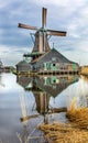 Wooden Windmill Zaanse Schans Village Holland Netherlands