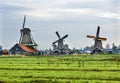 Wooden Windmills Zaanse Schans Village Holland Netherlands