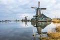 Wooden Windmills Zaanse Schans Village Holland Netherlands