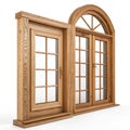 Wooden window frames isolated on white background