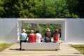 A wooden window in the garden Chaumont.