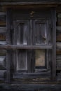 Wooden window of an old house in a small village