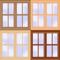 Wooden window set