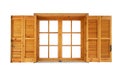 Wooden Window With Shutters Opened