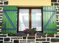 Wooden windows of Traditional and colorful basque houses