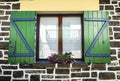 Wooden windows of Traditional and colorful basque houses