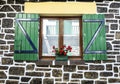 Wooden windows of Traditional and colorful basque houses