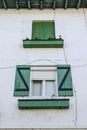 Wooden windows of Traditional and colorful basque houses