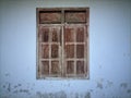 Wooden windows, traditional, white walls are old