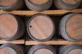 Wooden Wine Barrel in Wine-Vault