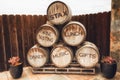 Wooden Wine Barrels Royalty Free Stock Photo
