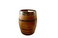 Wooden wine fermentation barrel on white backhround Royalty Free Stock Photo