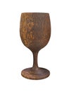 Wooden wine glass or wooden wine goblet. isolated on white. Collection of wine glasses