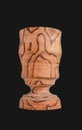 Wooden wine goblet. A glass has a wide, deep bowl and is used to serve water, wine or other beverages. It is usually