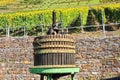 Wooden wine press for grapes Royalty Free Stock Photo