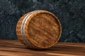 Wooden winery barrel with dark rust background, 3d rendering