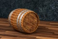 Wooden winery barrel with dark rust background, 3d rendering