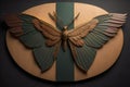 Wooden wings on a dark background. generative ai