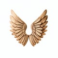 Wooden wings isolate on white background.Imaginative elements.generative AI