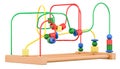 Wooden Wire Bead Maze, educational toy. 3D rendering