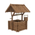 Wooden Wishing Well Isolated Royalty Free Stock Photo