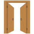 Wooden Wood Door Gate Vector Illustration