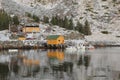 wooden yellow cabins Royalty Free Stock Photo