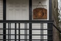 Wooden Zen Meditation Signal Block at Door of Zendo