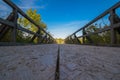 Woodenbridge over a pond in the Lobau Royalty Free Stock Photo