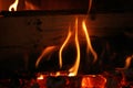 Woodfire Fire glow wood Royalty Free Stock Photo
