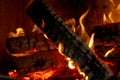 Woodfire Fire glow wood Royalty Free Stock Photo