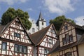 Woodframe houses in Zwingenberg Royalty Free Stock Photo