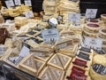 Woodinville, WA USA - circa April 2022: Angled view of a Beecher`s cheese display inside a Haggen Northwest Fresh grocery store