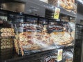 Woodinville, WA USA - circa April 2022: Angled view of Red Baron brandfrozen pizzas in the freezer aisle of a Haggen grocery store Royalty Free Stock Photo