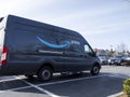Woodinville, WA USA - circa April 2021: View of a large Amazon Prime delivery van parked in a grocery store parking lot, Royalty Free Stock Photo