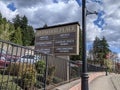 Woodinville, WA USA - circa April 2021: View of Redwood Place wineries in the famous Hollywood wine district