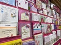 Woodinville, WA USA - circa December 2022: Angled, selective focus on greeting cards for sale inside the gift section of a Haggen Royalty Free Stock Photo