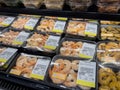 Woodinville, WA USA - circa December 2022: Close up, selective focus on packaged raw shrimp for sale in the refrigerated section Royalty Free Stock Photo