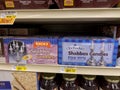 Woodinville, WA USA - circa December 2022: Close up view of Shabbos candles for sale inside a Haggen grocery store