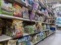 Woodinville, WA USA - circa February 2022: Angled view of the rabbit food section of a Petsmart pet supply store