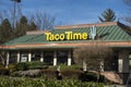 Woodinville, WA USA - circa February 2022: Street view of a Taco Time fast food restaurant on a bright, sunny day downtown