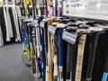 Woodinville, WA USA - circa June 2021: Angled view of baseball bats for sale at a Play It Again Sports