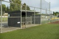 Woodinville, WA USA - circa May 2022: Angled view of the dugout on a baseball field, without any people around Royalty Free Stock Photo