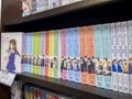 Woodinville, WA USA - circa November 2022: Close up selective focus on Fruits Basket manga for sale inside a Barnes and Noble