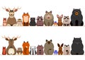 Woodland animals border set Royalty Free Stock Photo