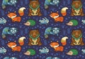 Woodland annimals seamless pattern