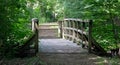 Woodland bridge in summer Royalty Free Stock Photo