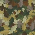 Woodland Camouflage with autumn fallen leaves of deciduous trees